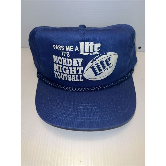 Miller 'Lite' Time ~ Monday Nite Football ~ Blue/White SnapBack Trucker NFL HAT - Picture 1 of 5